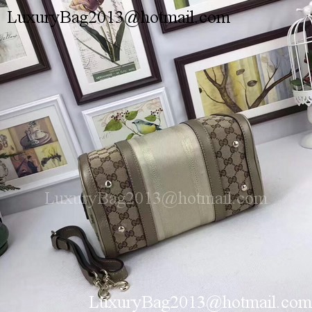 Gucci Vintage Web Canvas Denim Bonton Bag 269876 Wheat