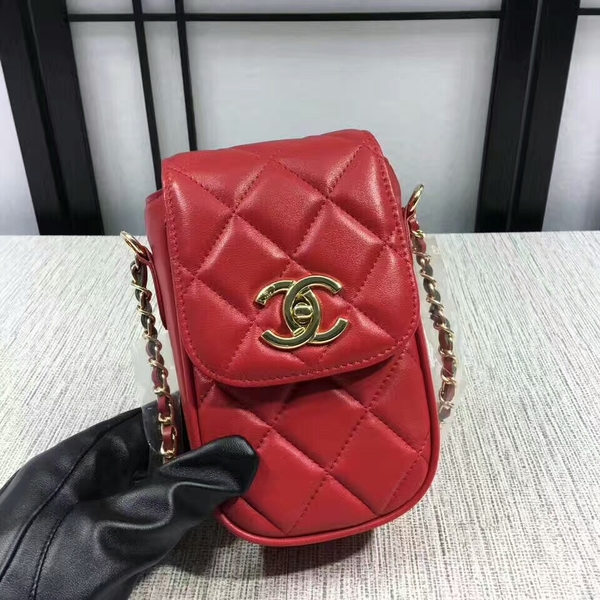 Chanel Sheepskin Leather Shoulder Bag 7023 Red