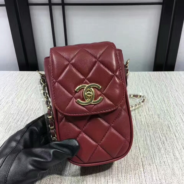 Chanel Sheepskin Leather Shoulder Bag 7023 Wine