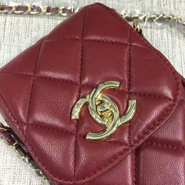 Chanel Sheepskin Leather Shoulder Bag 7023 Wine