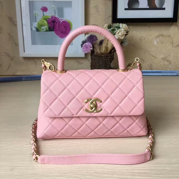 Chanel Tote Bag Light Pink Original Calfskin Leather 92990 Glod