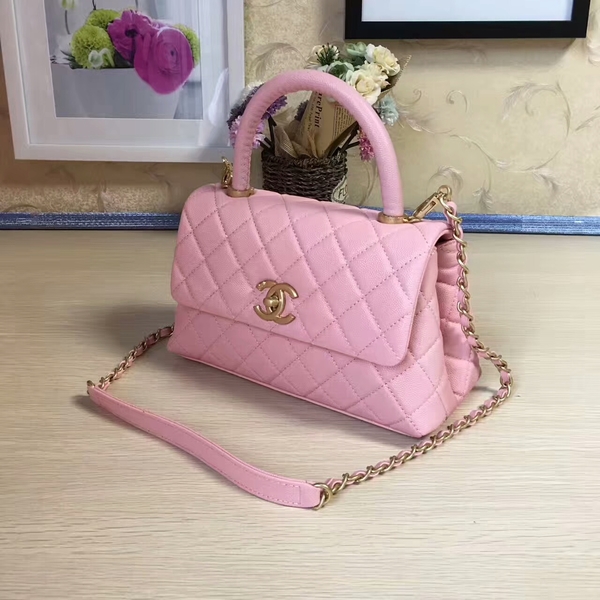 Chanel Tote Bag Light Pink Original Calfskin Leather 92990 Glod