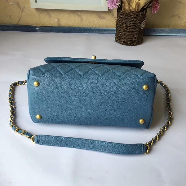 Chanel Tote Bag Skyblue Original Calfskin Leather 92990 Glod