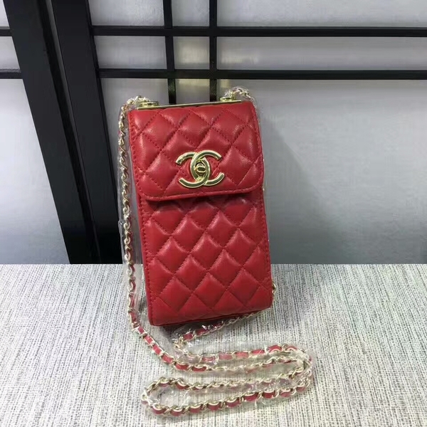 Chanel Sheepskin Leather Shoulder Bag 84074 Red