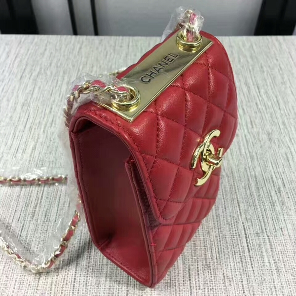 Chanel Sheepskin Leather Shoulder Bag 84074 Red