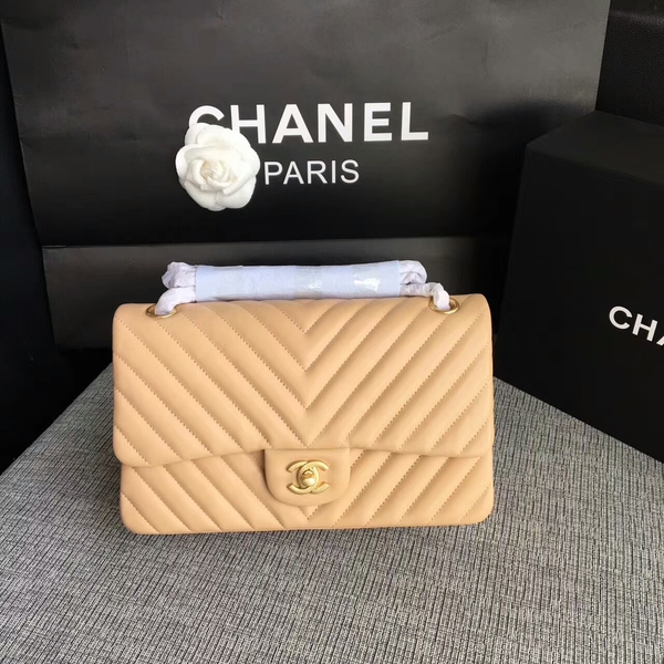 Chanel Flap Shoulder Bags Camel Original Sheepskin CF1112 Glod