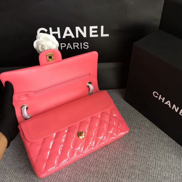 Chanel Flap Shoulder Bags Pink Original Patent Leather CF1112 Glod