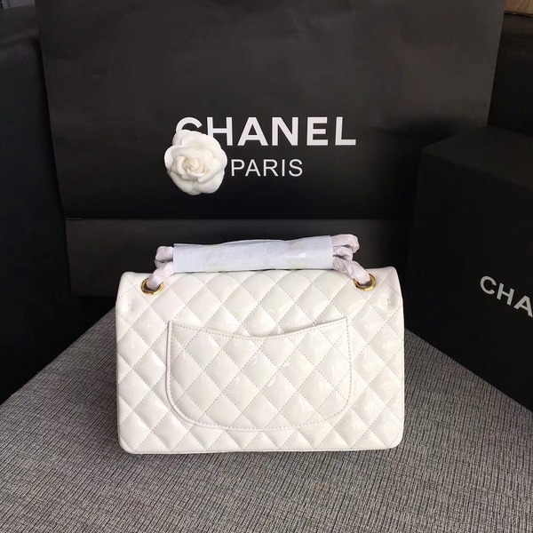 Chanel Flap Shoulder Bags White Original Patent Leather CF1112 Glod