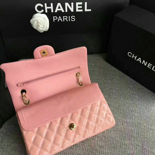 Chanel Flap Shoulder Bags Light Pink Original Patent Leather CF1112 Glod