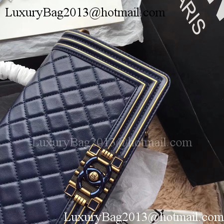 Boy Chanel Top Handle Flap Bag Original Sheepskin Leather CHA6600 Royal