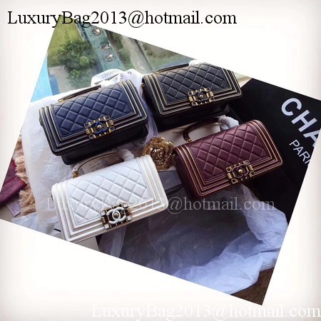 Boy Chanel Top Handle Flap Bag Original Sheepskin Leather CHA6600 White