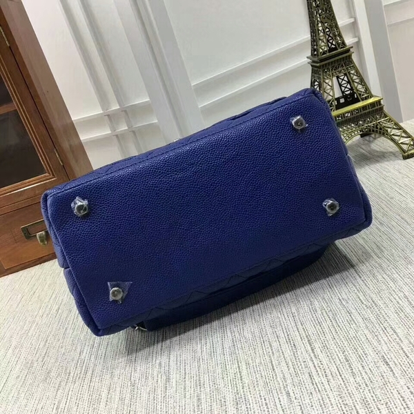 Chanel Caviar Leather Top Handle Bag 92991 Blue