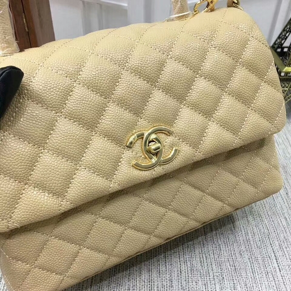 Chanel Caviar Leather Top Handle Bag 92991 Gold