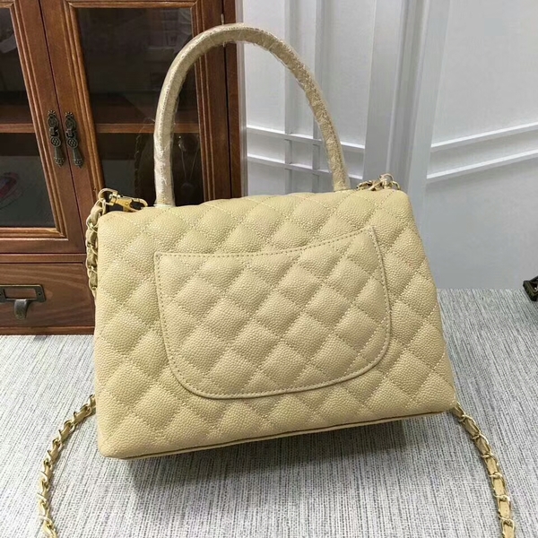 Chanel Caviar Leather Top Handle Bag 92991 Gold