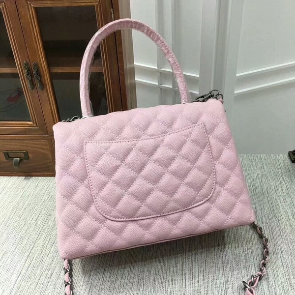 Chanel Caviar Leather Top Handle Bag 92991 Pink