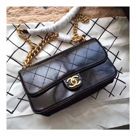 Chanel Classic Flap Bag Sheepskin Leather A33564 Black