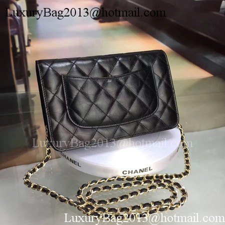 Chanel WOC mini Flap Bag Calfskin Leather A33814 Black