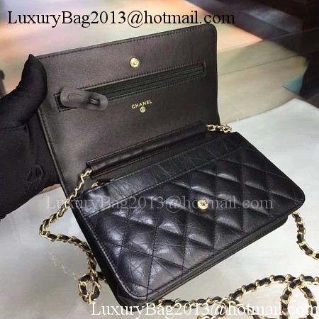 Chanel WOC mini Flap Bag Calfskin Leather A33814 Black