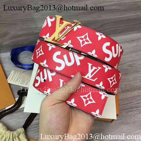 Louis Vuitton SPREME 40mm Red Belt M5899 Gold