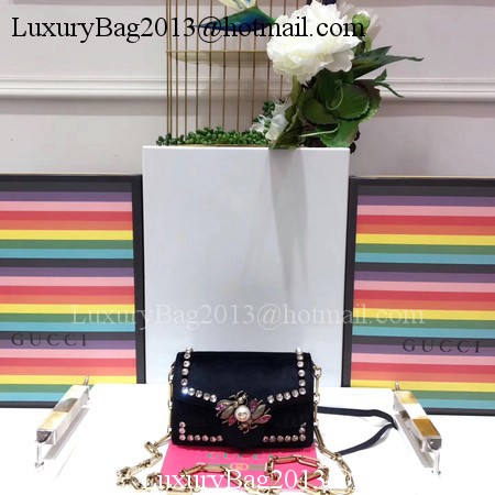 Gucci Broadway Velvet mini Bag 489218 Black