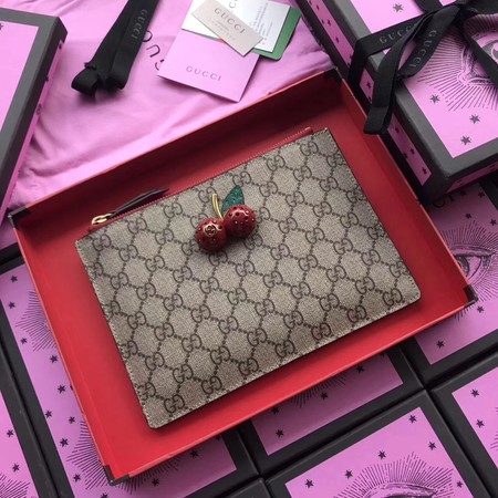 Gucci Original GG Canvas Clutch Cherries 475042 Red