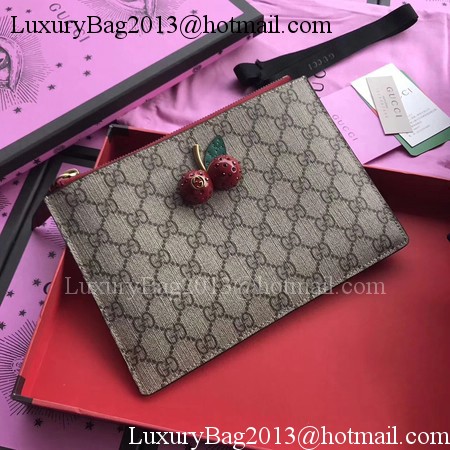 Gucci Original GG Canvas Clutch Cherries 475042 Red