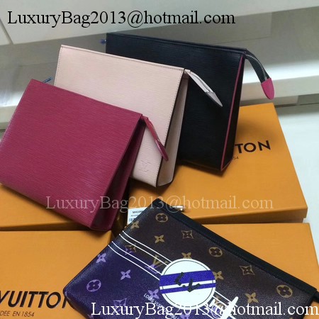 Louis Vuitton Epi Leather TOILETRY POUCH 26 M67184 Black&Rose