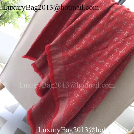 Louis Vuitton MONOGRAM DENIM Scarf M33695 Red