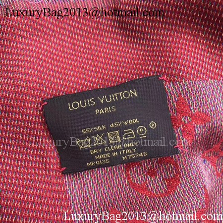 Louis Vuitton MONOGRAM DENIM Scarf M33695 Red