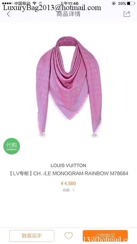 Louis Vuitton MONOGRAM DENIM Scarf M33695 Rose