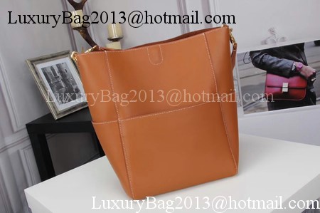 CELINE Sangle Seau Bag in Smooth Leather C3371 Brown