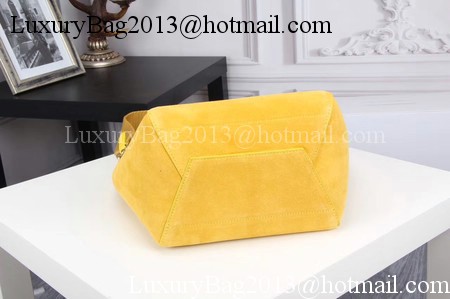 CELINE Sangle Seau Bag in Suede Leather C3371 Yellow