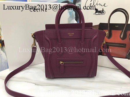 Celine Luggage Nano Tote Bag Original Leather CA3560 Wine