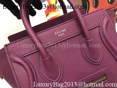 Celine Luggage Nano Tote Bag Original Leather CA3560 Wine