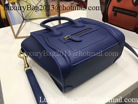 Celine Luggage Nano Tote Bag Original Leather CC3560 Blue