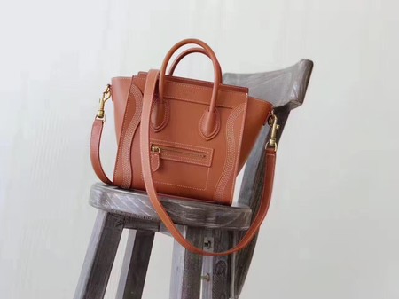 Celine Luggage Nano Tote Bag Original Leather CC3560 Orange