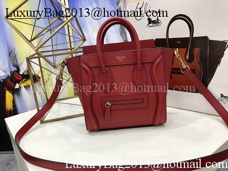 Celine Luggage Nano Tote Bag Original Leather CC3560 Red