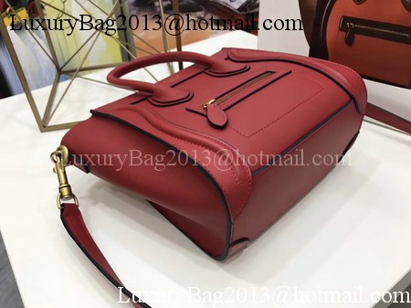 Celine Luggage Nano Tote Bag Original Leather CC3560 Red