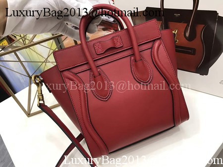 Celine Luggage Nano Tote Bag Original Leather CC3560 Red