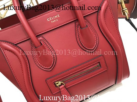 Celine Luggage Nano Tote Bag Original Leather CC3560 Red