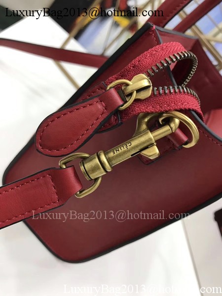 Celine Luggage Nano Tote Bag Original Leather CC3560 Red