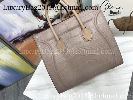 Celine Luggage Phantom Tote Bag Croco Leather CT3372 Apricot