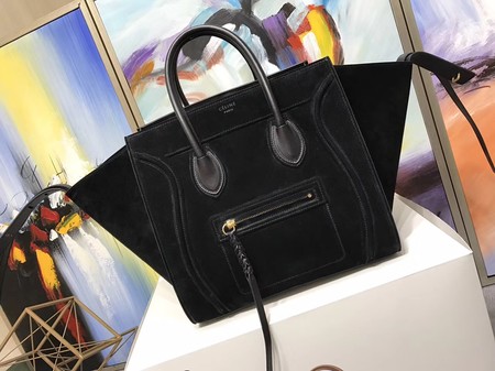 Celine Luggage Phantom Tote Bag Suede Leather CT3372 Black