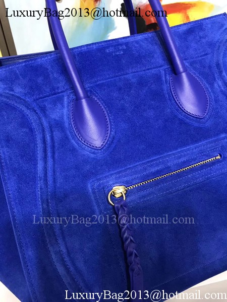 Celine Luggage Phantom Tote Bag Suede Leather CT3372 Blue