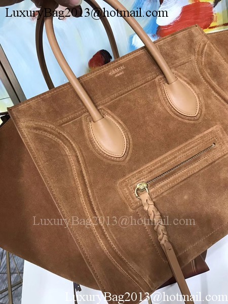 Celine Luggage Phantom Tote Bag Suede Leather CT3372 Brown