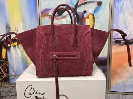 Celine Luggage Phantom Tote Bag Suede Leather CT3372 Red