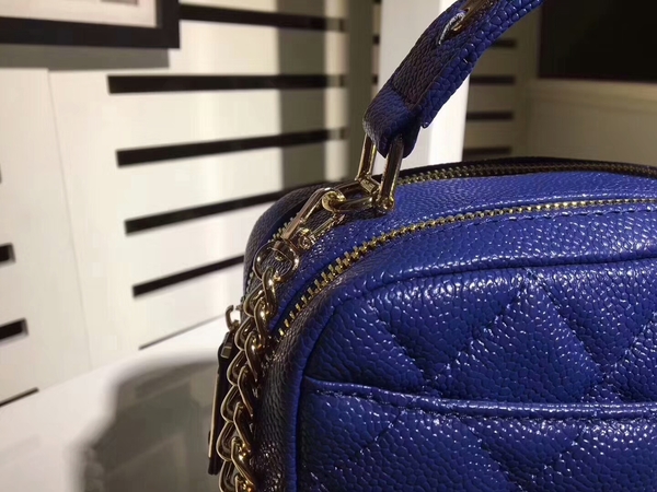 Chanel Classic Caviar Leather Shoulder Bag 92122B Blue