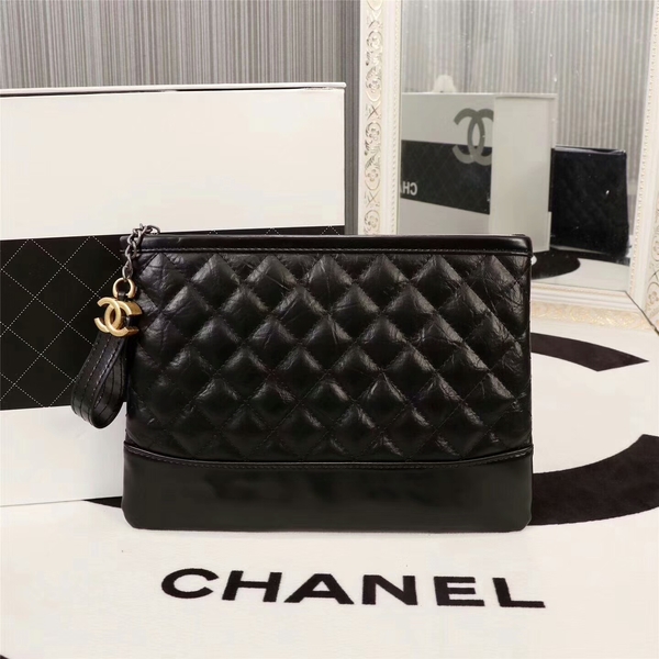 Chanel 2017 Calfskin Leather Clutch 8127 Black