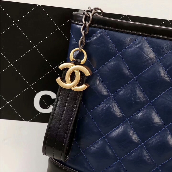 Chanel 2017 Calfskin Leather Clutch 8127 Blue