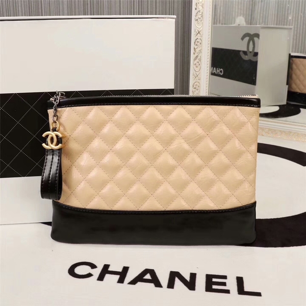 Chanel 2017 Calfskin Leather Clutch 8127 Camel